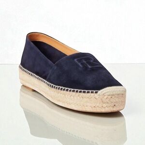 RALPH LAUREN PURPLE LABEL NEW NWOT SAUNDERS BLUE GOAT SUEDE ESPADRILLES